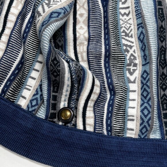 Vintage Emaroo Australia Cardigan Sweater Cotton 3d Knit 18 Large Cosby Button - Picture 2 of 10